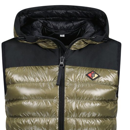 Burberry 'Barstone' Hooded Down Gilet Khaki