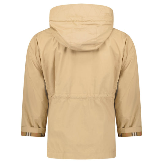 Burberry 'Birley' Check Hooded Rain Jacket Archive Beige