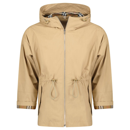 Burberry 'Birley' Check Hooded Rain Jacket Archive Beige