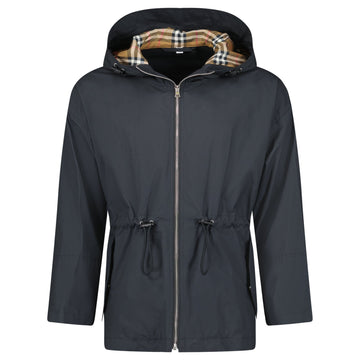 Burberry 'Birley' Check Hooded Rain Jacket Black
