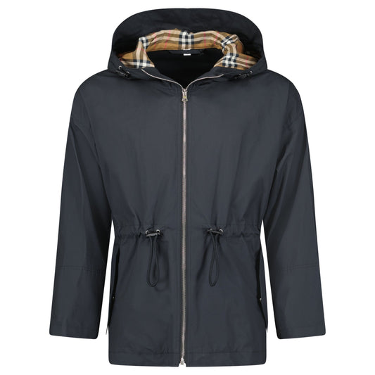 Burberry 'Birley' Check Hooded Rain Jacket Black