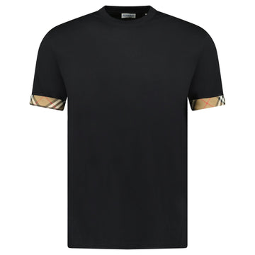 Burberry 'Ellison' Organic Cotton Check Sleeve Black