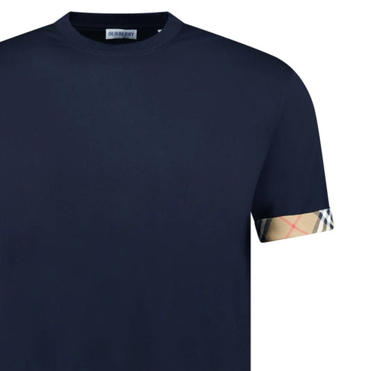 Burberry 'Ellison' Organic Cotton Check Sleeve Navy