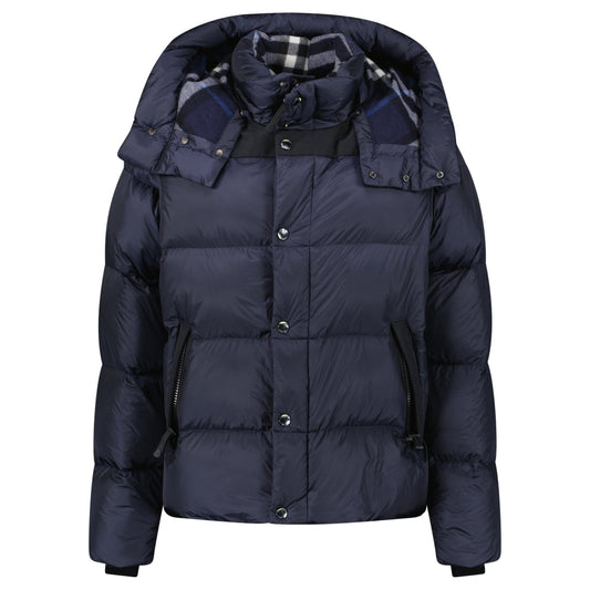 Burberry 'Leeds' Detachable Sleeve Hooded Down Jacket Navy
