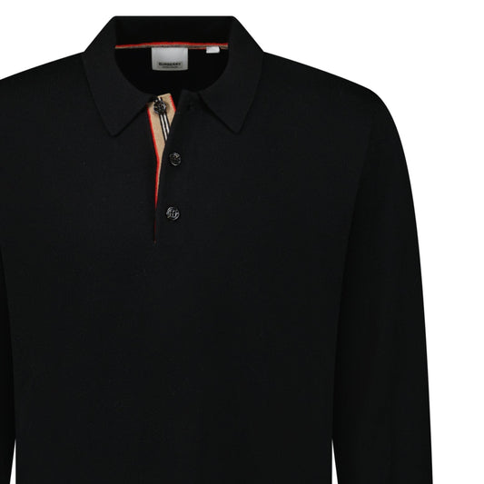 Burberry 'Pace' Signature Stripe Wool Polo Black