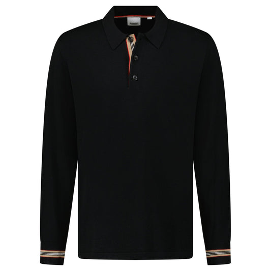 Burberry 'Pace' Signature Stripe Wool Polo Black