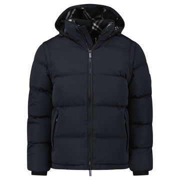 Burberry Technical Nylon Puffer Coat / Gilet in Charcoal Black