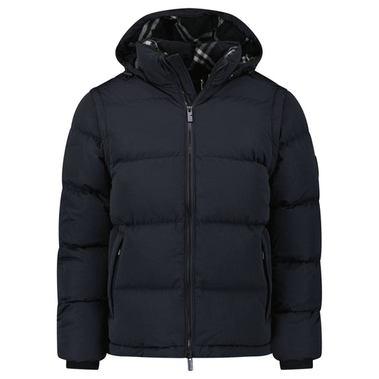 Burberry Technical Nylon Puffer Coat / Gilet in Charcoal Black