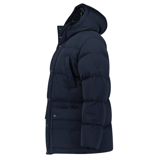 Burberry Technical Nylon Puffer Coat in Navy