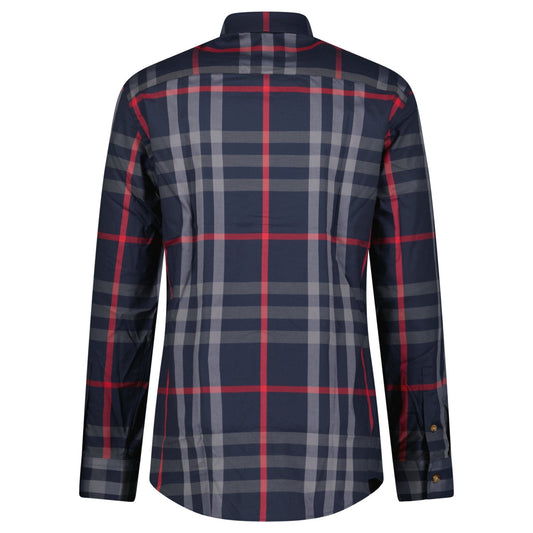 Burberry 'Claverdon' Check Shirt in Navy & Red