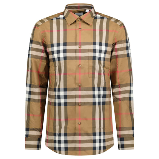 Burberry 'Claverdon' Check Shirt in Taupe Brown