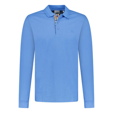 Burberry 'Eddie' Long Sleeved Polo-Shirt Blue