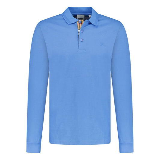 Burberry 'Eddie' Long Sleeved Polo-Shirt Blue