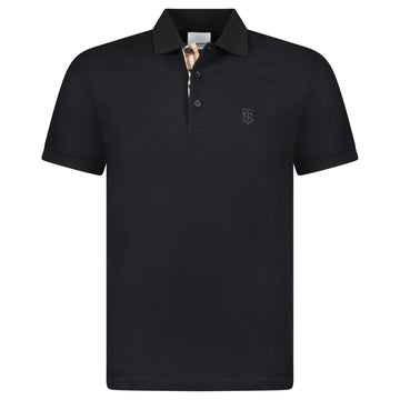 Burberry 'Eddie' TB Check Placket Polo-Shirt Black