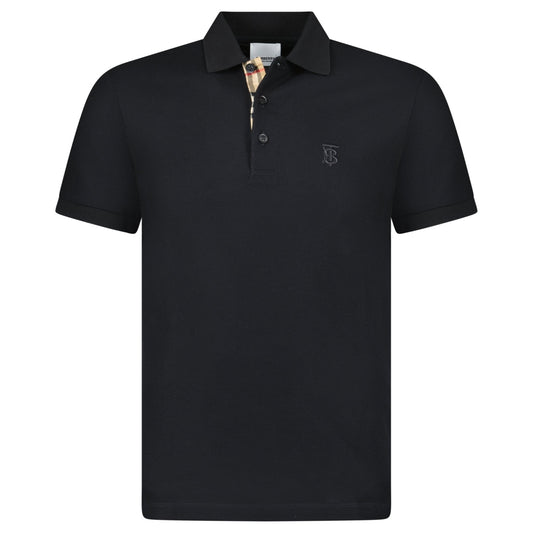 Burberry 'Eddie' TB Check Placket Polo-Shirt Black