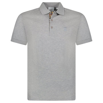 Burberry 'Eddie' TB Check Placket Polo-Shirt Grey