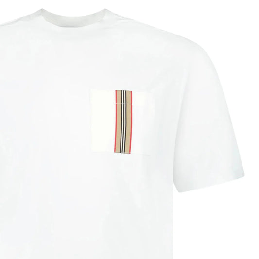 Burberry 'Ellison' Stripe Embroidery T-Shirt White