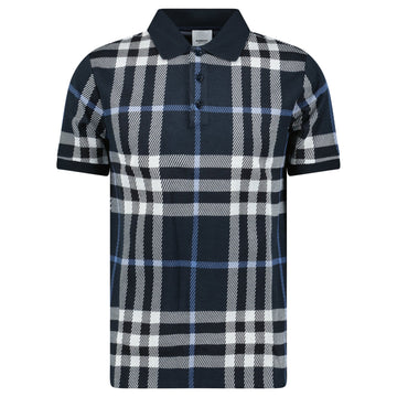 Burberry 'Ferry' Check Cotton Polo Navy