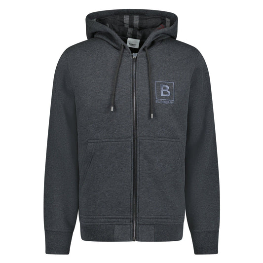 Burberry 'Fordson' Check Hoodie Sweatshirt Charcoal