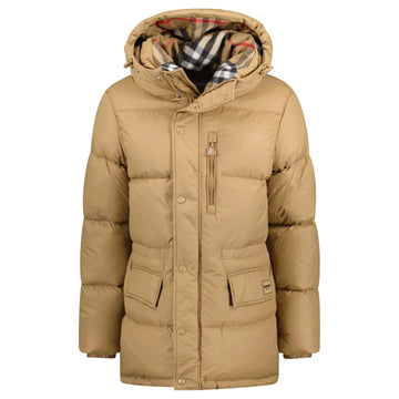 Burberry Haworth Mid Length Down Puffer Jacket Beige