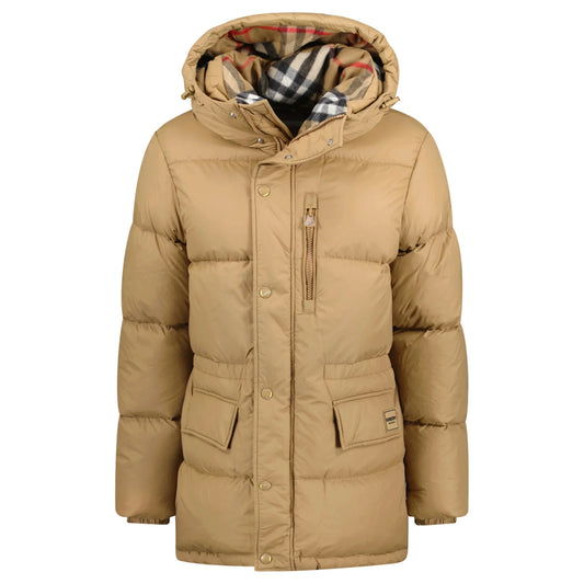 Burberry Haworth Mid Length Down Puffer Jacket Beige