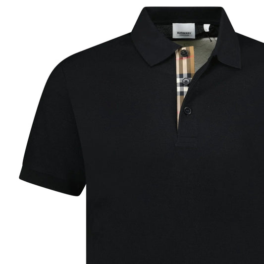 Burberry 'Hartford' Check Placket Polo Black