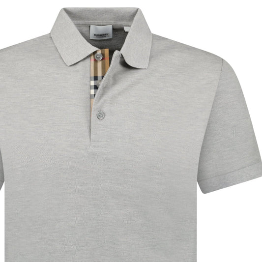 Burberry 'Hartford' Check Placket Polo Grey