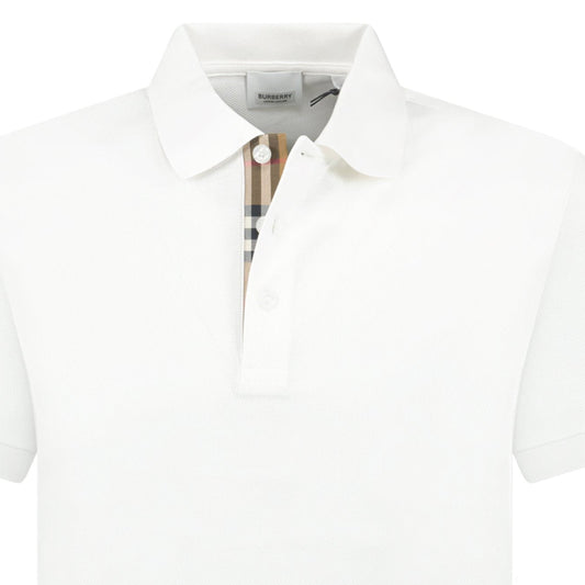Burberry 'Hartford' Check Placket Polo White