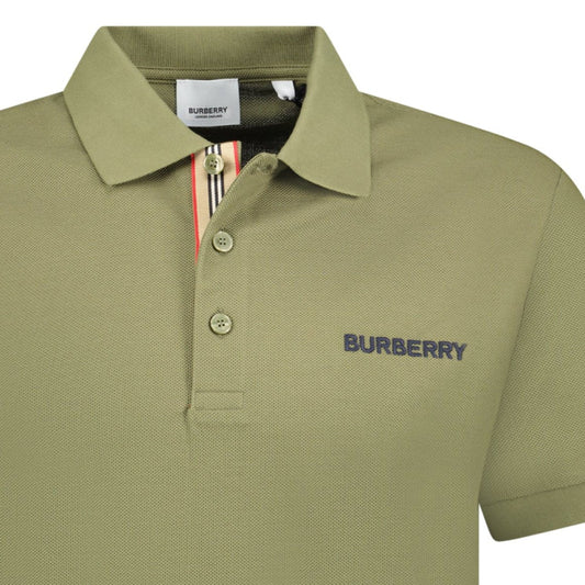Burberry 'Hartford' Embroidery Logo Check Polo Olive