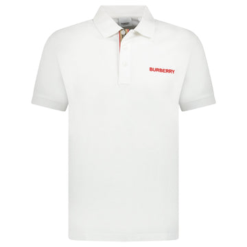 Burberry 'Hartford' Embroidery Logo Check Polo White