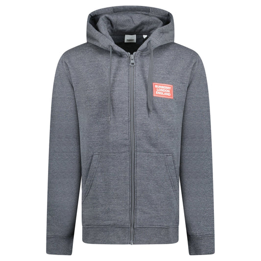 Burberry 'Hove' Logo Hoodie Zip Sweatshirt Grey