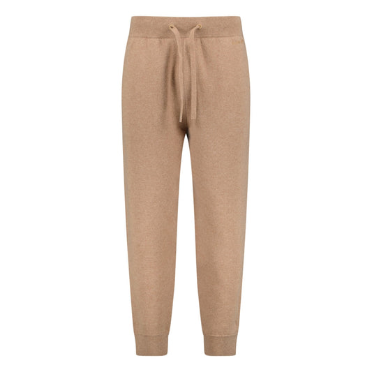Burberry 'Hunton' Knitted Cuffed Cashmere Sweatpants Camel
