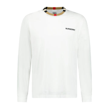 Burberry 'Jayson' Check Long Sleeve T-Shirt White