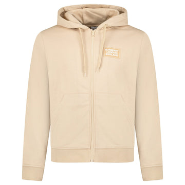 Burberry 'Keira' Logo Hoodie Zip Sweatshirt Beige