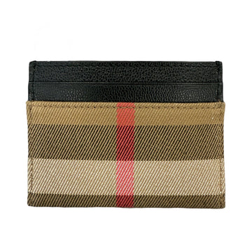 Burberry Leather & Canvas Classic Check Card Holder