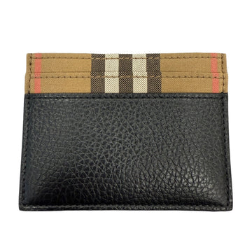 Burberry Leather & Canvas Classic Check Card Holder