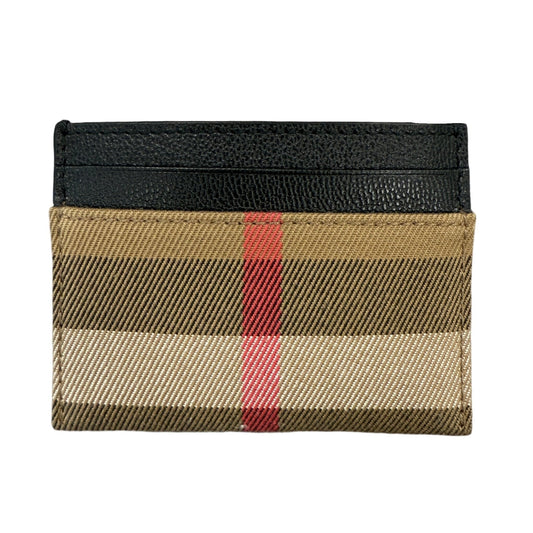 Burberry Leather & Canvas Classic Check Card Holder