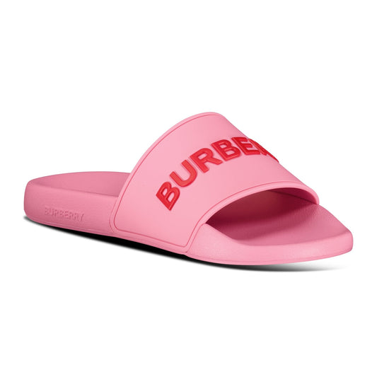 Burberry Logo Tech Furley Sliders Bubblegum Pink