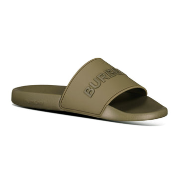 Burberry Logo Tech Furley Sliders Dark Green