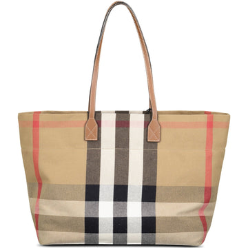 Burberry 'London' Canvas Tote Bag Taupe Brown