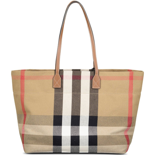 Burberry 'London' Canvas Tote Bag Taupe Brown