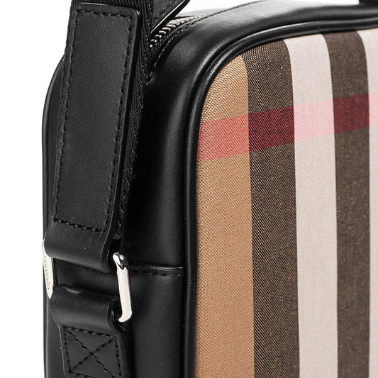 Burberry 'Paddy' Check Messenger / Side Bag Black