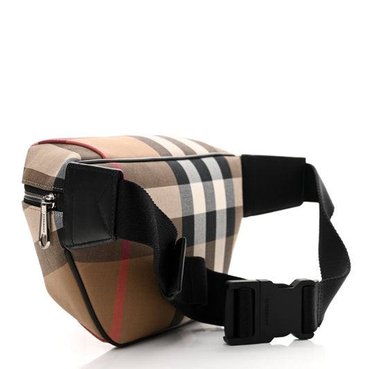 Burberry 'Sonny' Bum/Side Taupe Brown Check Bag