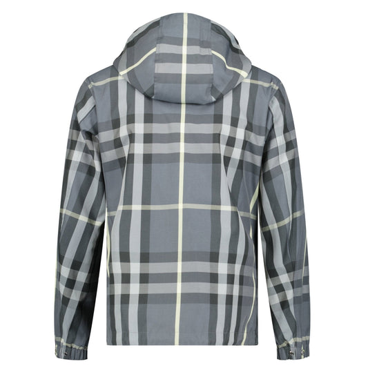 Burberry 'Stanford' Zip-Up Check Hooded Jacket Yellow & Grey