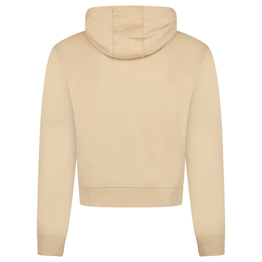 Burberry 'Talley' Embroidery Logo Check Hooded Sweatshirt Beige