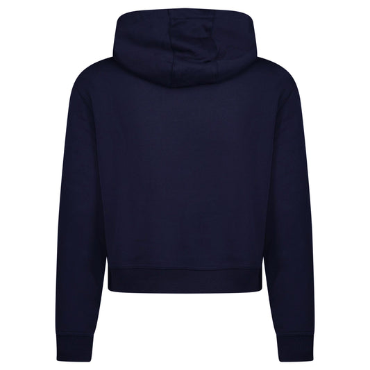 Burberry 'Talley' Embroidery Logo Check Hooded Sweatshirt Navy