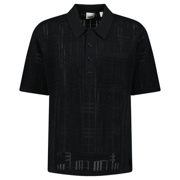 Burberry Tristam Check Knitted Polo Black