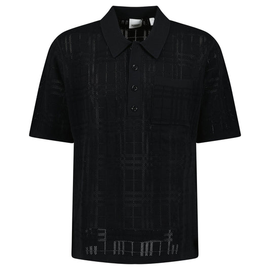 Burberry Tristam Check Knitted Polo Black