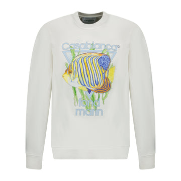 Casablanca 'Fond Marin' Sweatshirt White