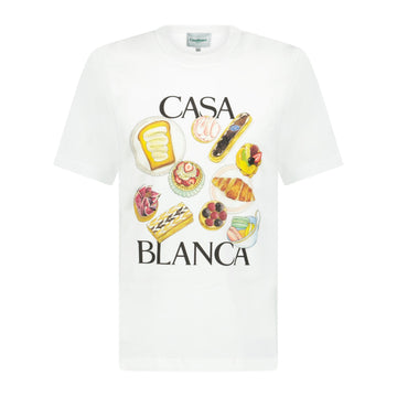 Casablanca In Flight Pastries Printed T-Shirt White